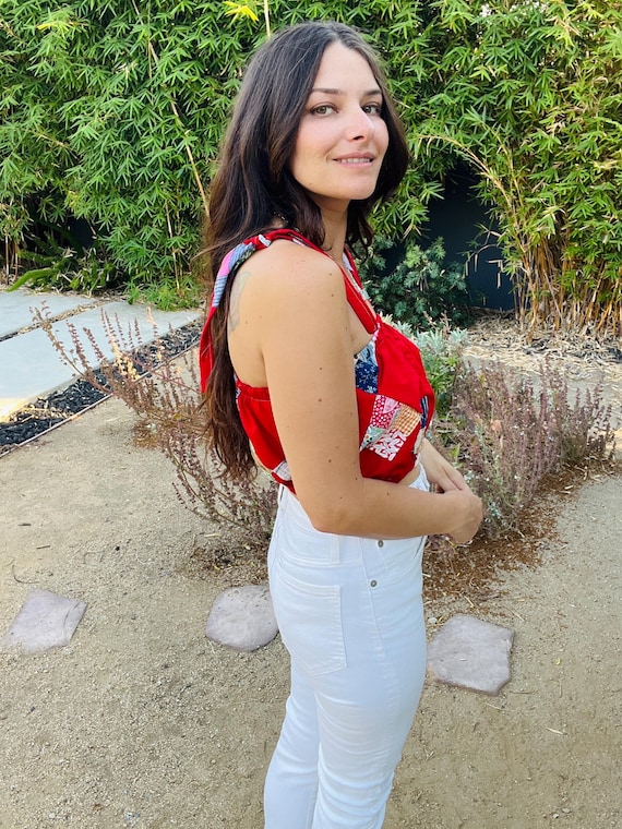 Small 1940’s patchwork quilt top - image 9