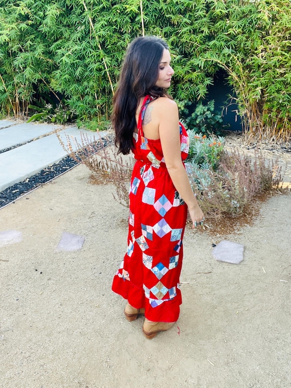 Small 1940’s patchwork quilt top - image 3