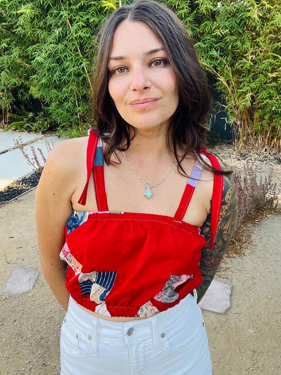 Small 1940’s patchwork quilt top - image 8