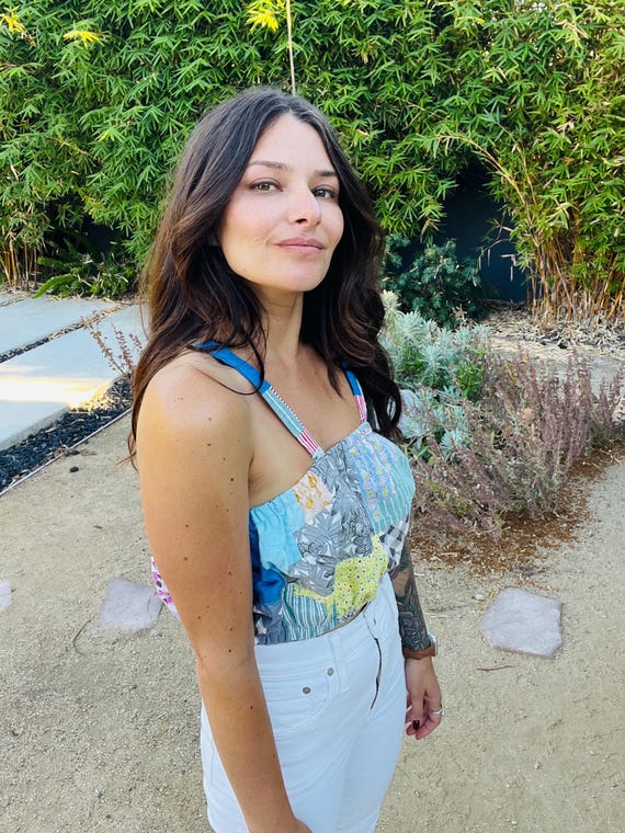 Medium 1950’s patchwork quilt top - image 4