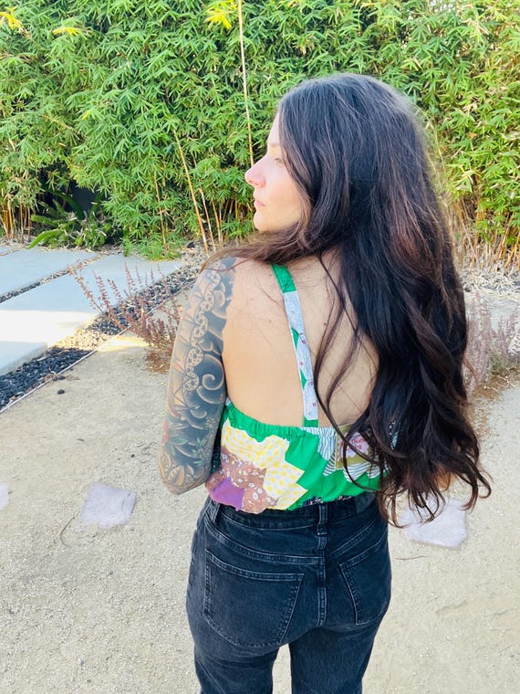 Medium 1930’s patchwork quilt top - image 3