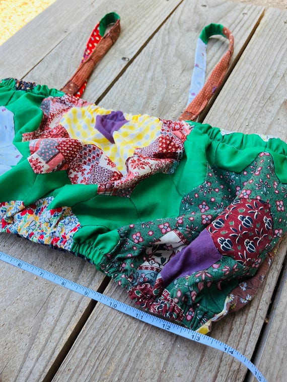 Medium 1930’s patchwork quilt top - image 9