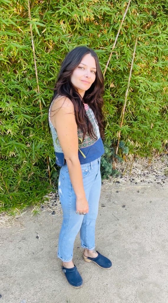 Small/Medium  1940’s Quilted Patchwork Side Tie T… - image 6