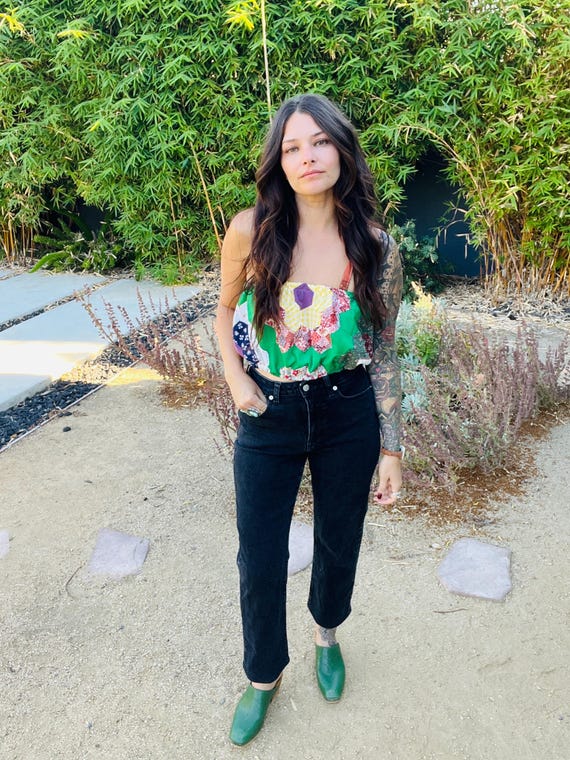 Medium 1930’s patchwork quilt top - image 5