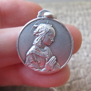 Italiaanse &quot;Lippi&quot; Madonna sterlingzilver 925 medaille hanger spirituele aandenken Heilige Moeder, Maria, Maria, Onze-Lieve-Vrouw, Mariaverering ITALIAANS
