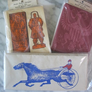 ELTOM CRAFTS, Goshen NY Block Craft Tarjetas impresas, vendidas por Janice Naibert Impresiones de tarjetas de felicitación bloqueadas a mano con sobres, Stock viejo o muerto
