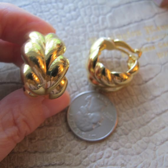 Joan Rivers Gold Fashion Hoop Clip Back Earrings.… - image 2