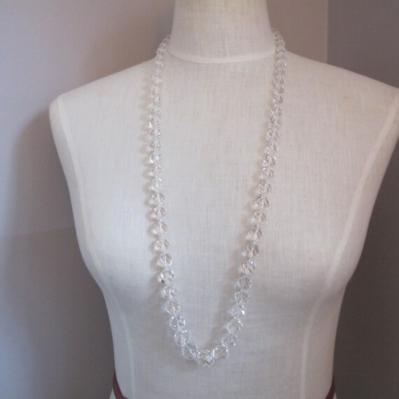 Long Faceted Graduated Crystal Austrian Bead Neck… - image 3