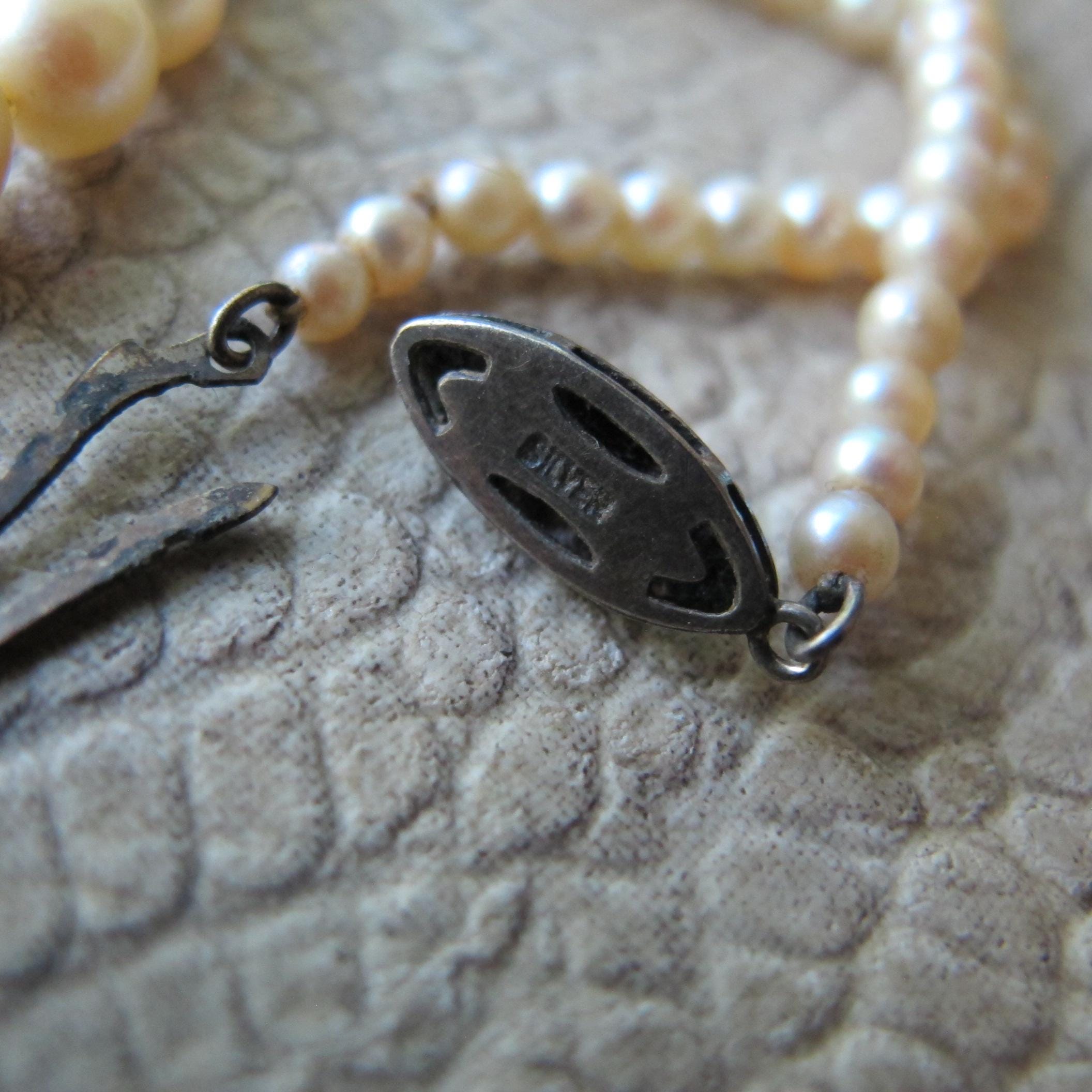 acqua dolce coltivate con chiusura in argento Sterling 925