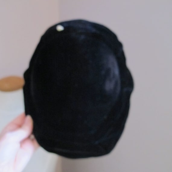 Black Velvet 1950's Hat, by Eva May Modes, 1950's… - image 2