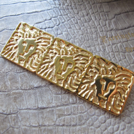 Anne Klein LION Logo Designer Brooch Pin, Gold Co… - image 9