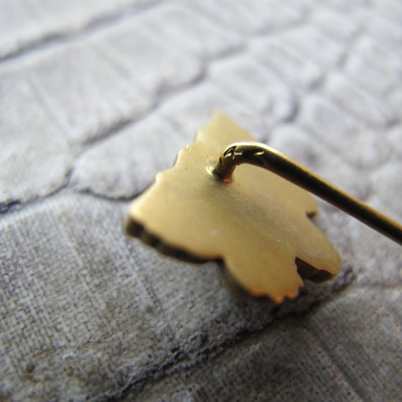 14k Yellow Gold LION w Pearl Victorian Stickpin, … - image 4