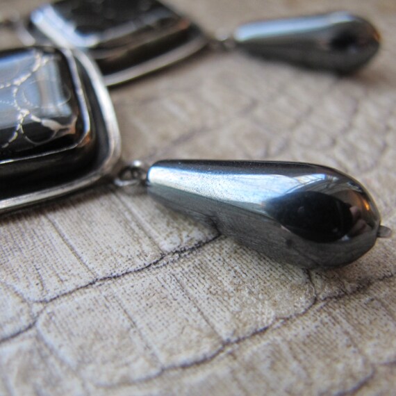 Studio Handmade Sterling Silver & Hematite Stone … - image 5