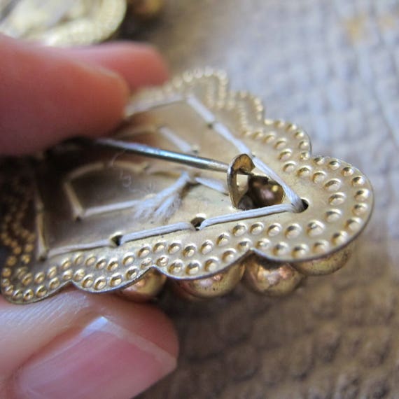 Haskell Era Costume Fashion Gold Bead Brooch Set … - image 5