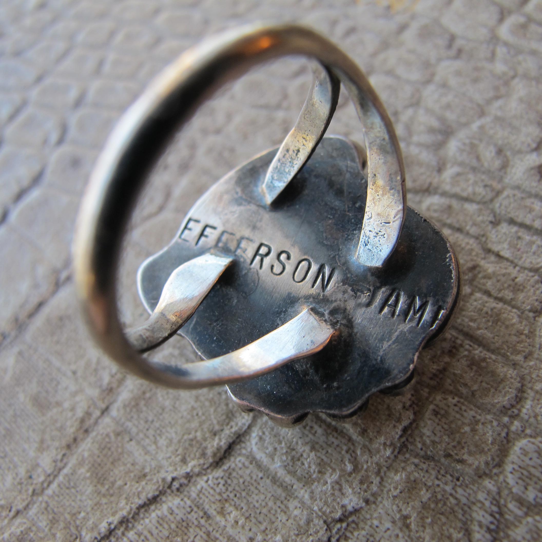 アート・デザイン・音楽 Southwestern Indian Rings Andy Cadman Navajo Ring Sterling Silver Handmade Sunburst