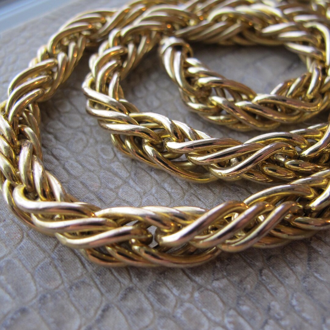 Italian Rope Chain Types 14k Italian Interlocking Rope Style Chain Necklace, Large Spring Ring ...