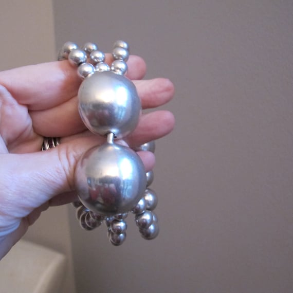 Large Sterling Silver Bead Statement Handmade OOA… - image 5