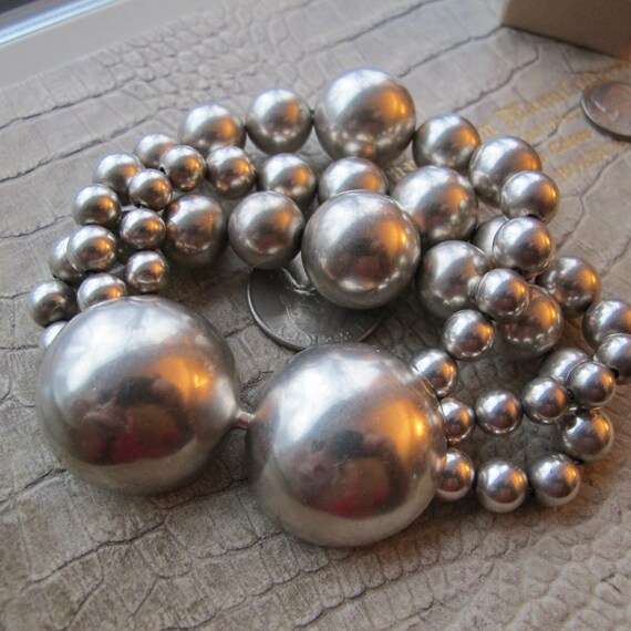 Large Sterling Silver Bead Statement Handmade OOA… - image 6