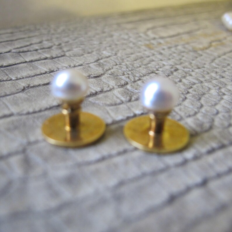 FRENCH 18k Yellow Gold Tuxedo Shirt Studs. Men's Fine Gold Etsy
