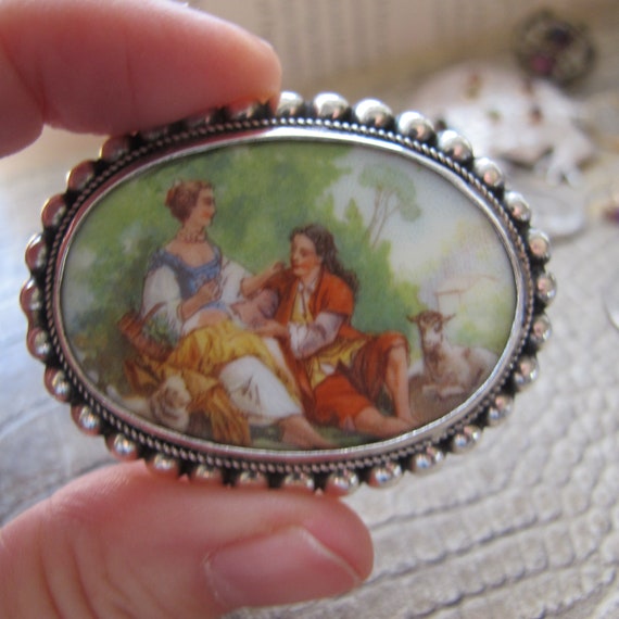 Antique to Older Vintage Porcelain Romantic Lover… - image 1