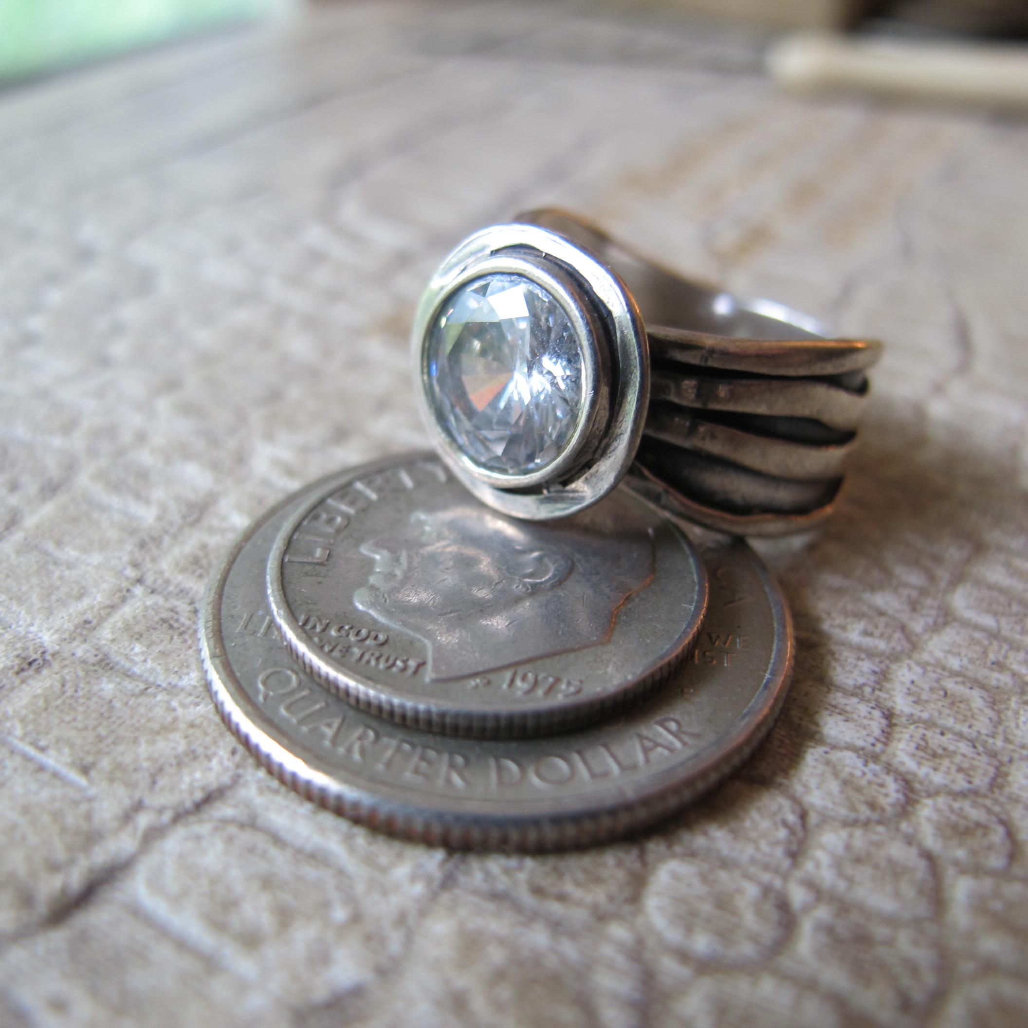 アクセサリー Designed ring Designer Bili 925 Signed CZ Diamond-look Sterling Silver