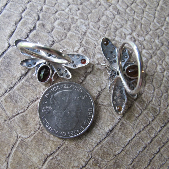 Gemstone Insect Sterling Silver Ring, Citrine Gem… - image 6