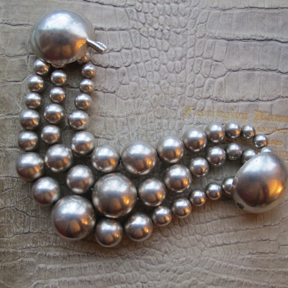 Large Sterling Silver Bead Statement Handmade OOA… - image 9