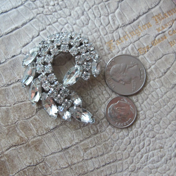 50's Rhinestone Crystal Stone Brooch Pin 1950's G… - image 2