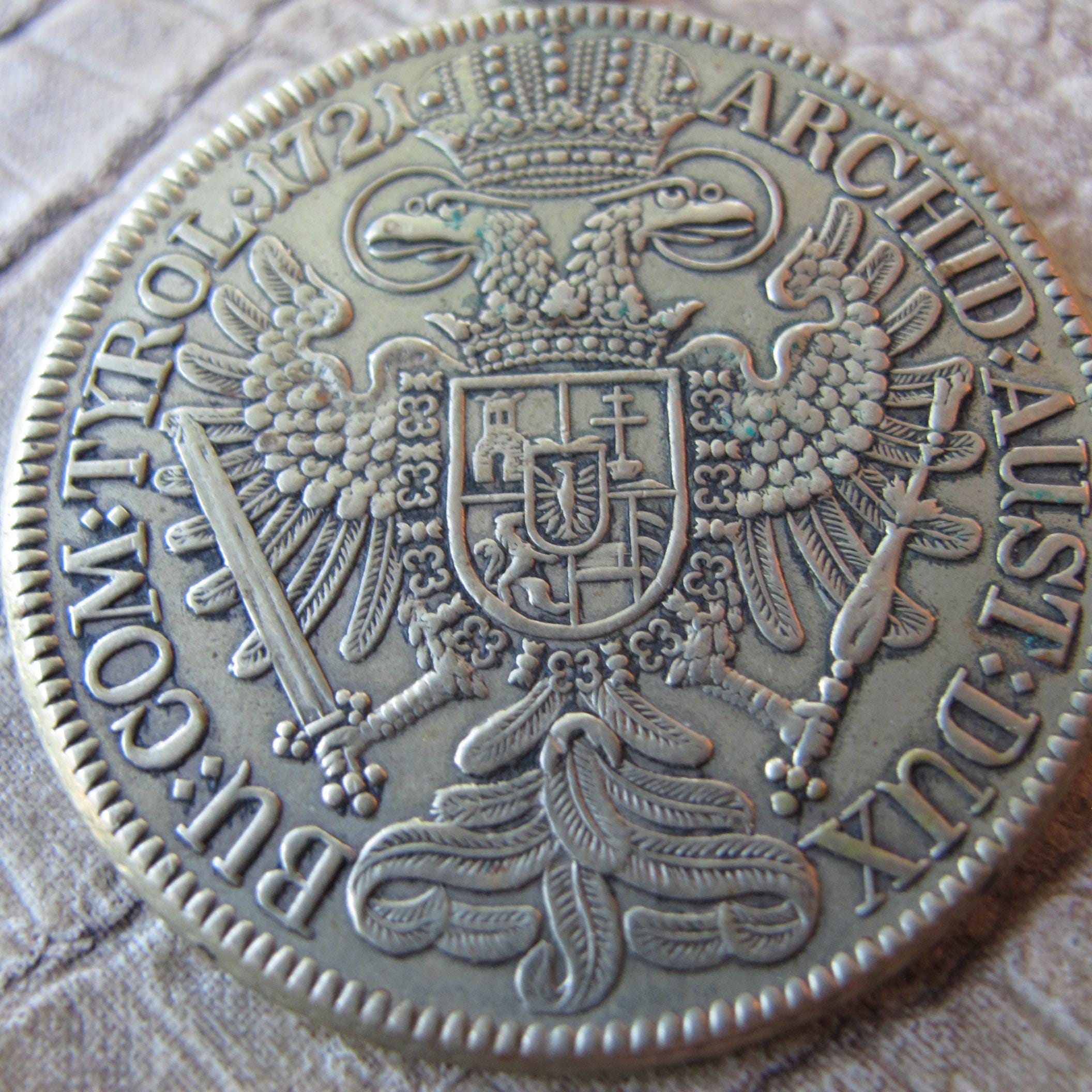 ターラー カール6世 オーストリア ハプスブルク家様式 ヴィンテージ 大型コイン風ペンダントメダリオン。オーストリア帝国  1721年製、レプリカ、カール6世 D G - Etsy 日本