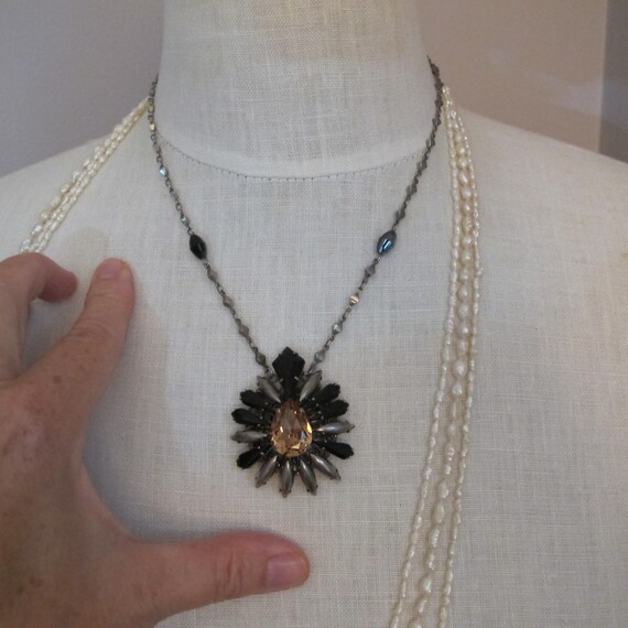 Sorrelli Designer Statement Topaz Rhinestone Pend… - image 5