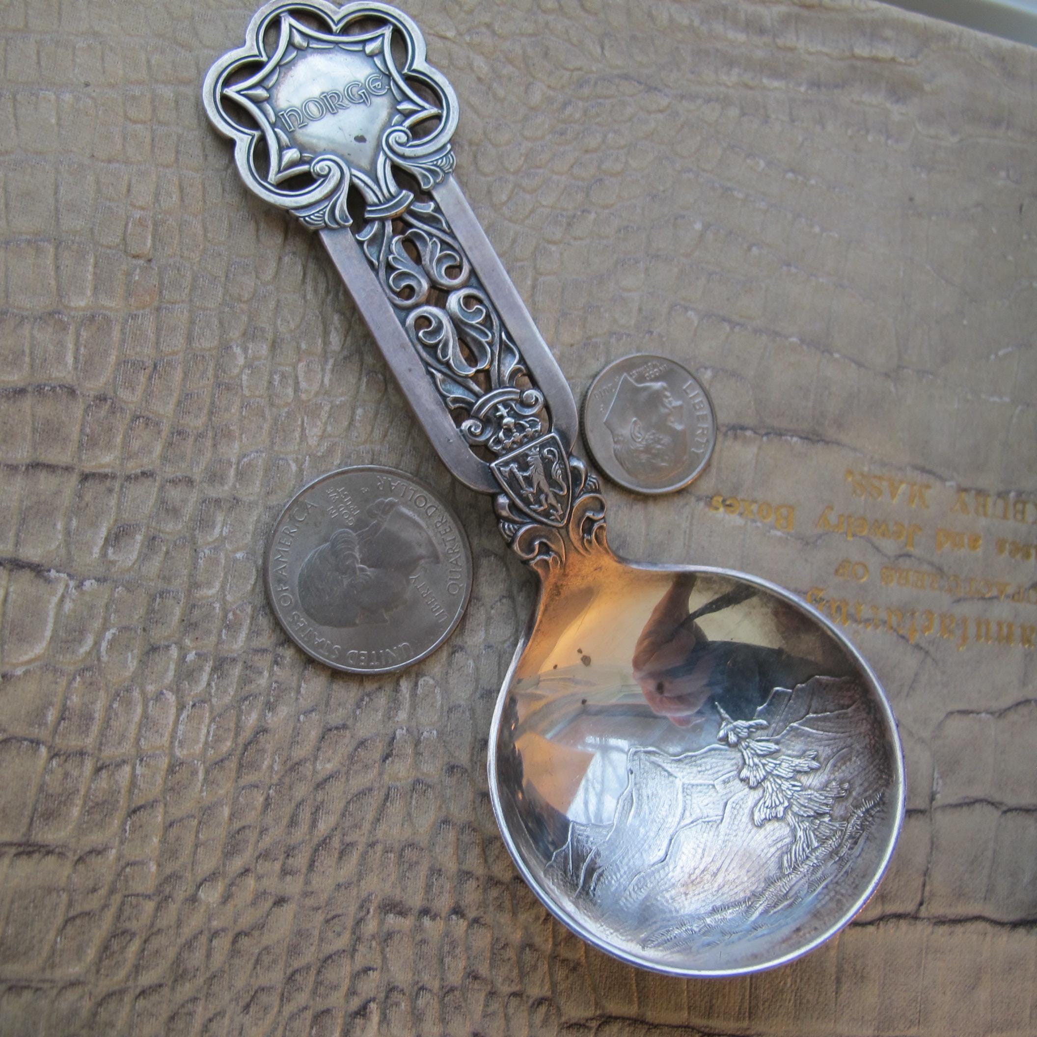 NORGE Norway Silver Plate Decorative Spoon, Vintage, as Is