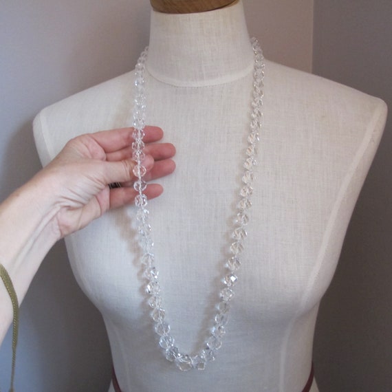 Long Faceted Graduated Crystal Austrian Bead Neck… - image 4