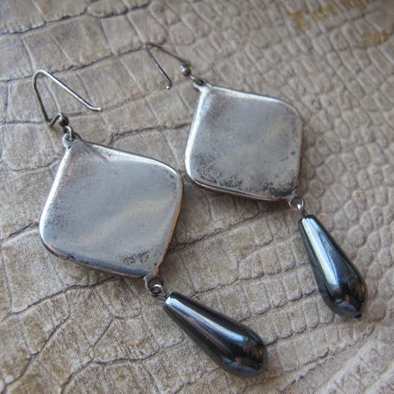 Studio Handmade Sterling Silver & Hematite Stone … - image 9