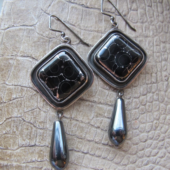 Studio Handmade Sterling Silver & Hematite Stone … - image 3