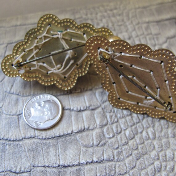 Haskell Era Costume Fashion Gold Bead Brooch Set … - image 3