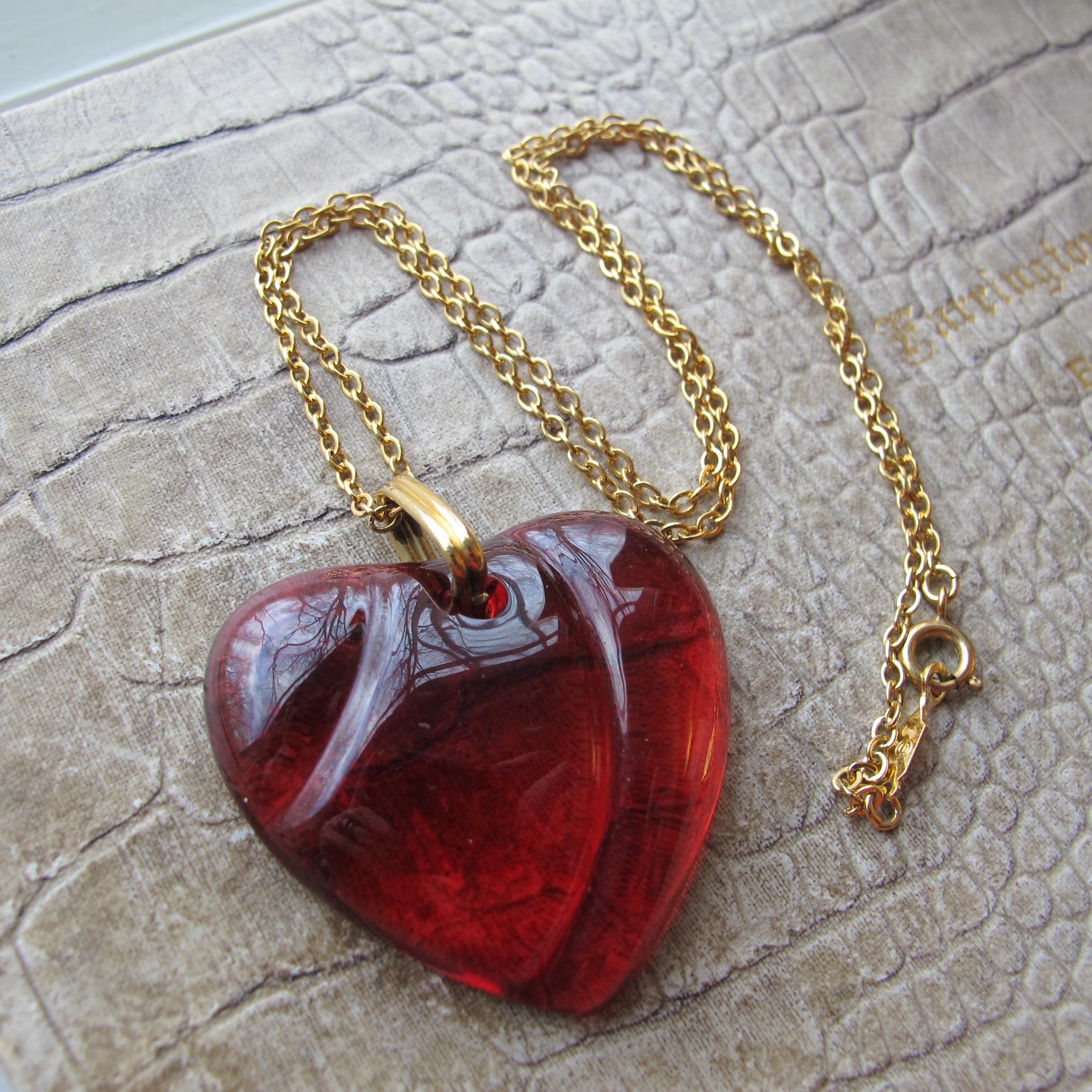 Baccarat Heart Pendant - Etsy