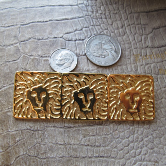 Anne Klein LION Logo Designer Brooch Pin, Gold Co… - image 3