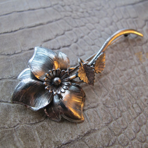 Sterling Silver Corsage Brooch Pin by Danecraft S… - image 9