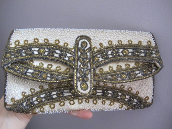 Art Deco Micro Beads Clutch Hand Made in France – Designer Unique