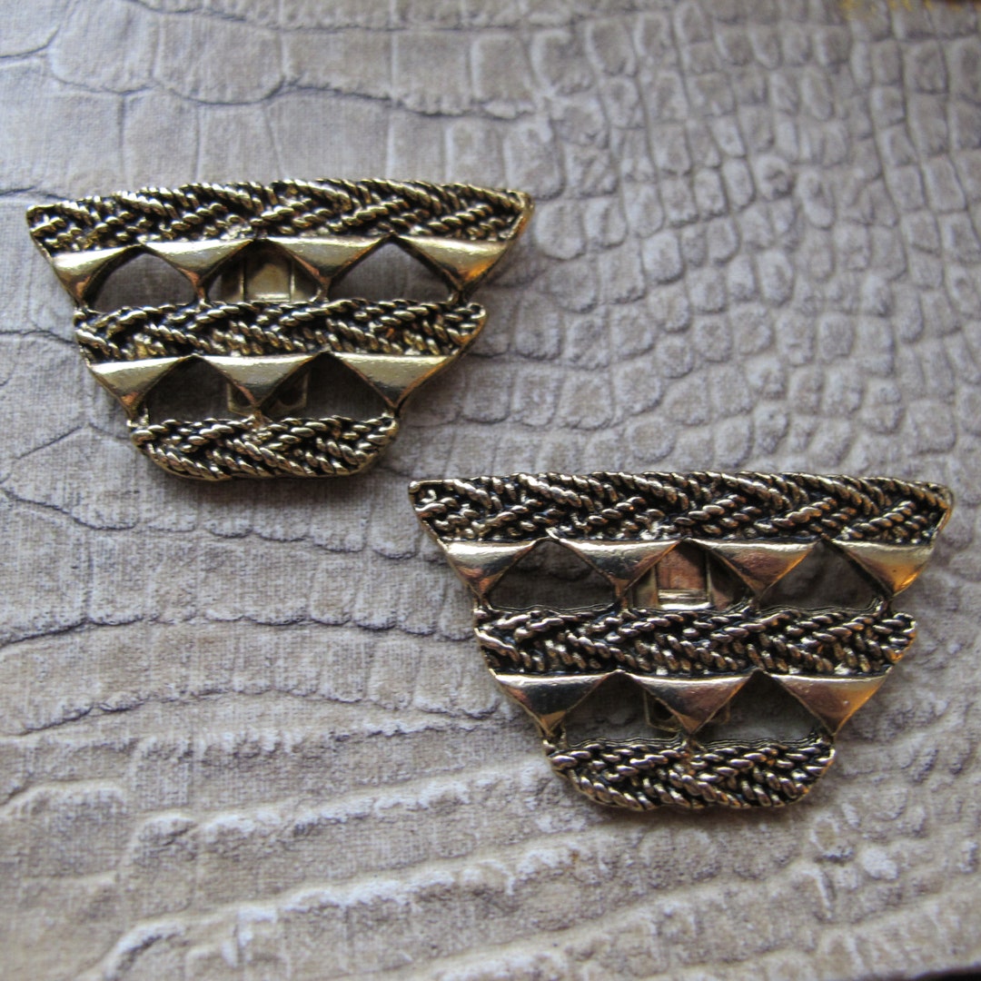 French Bluette Classic Gold Tone Shoe Clips. French Fashion Accessories