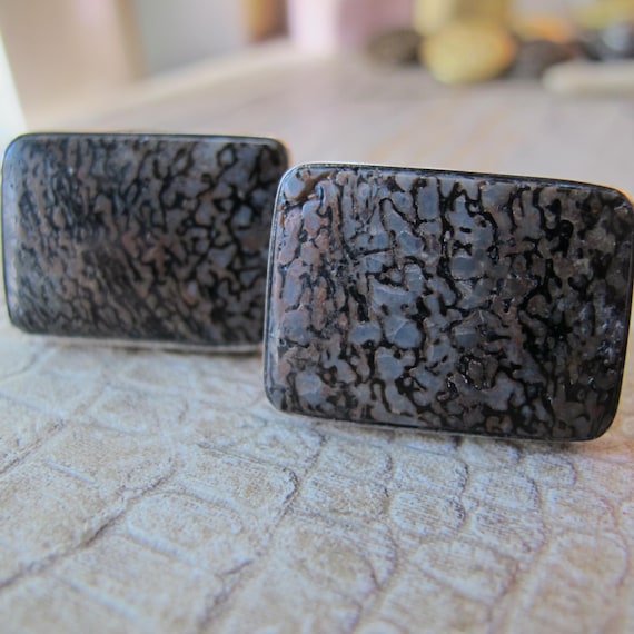 GFMW Sterling Silver Fossil Stone Statement Cuffl… - image 1