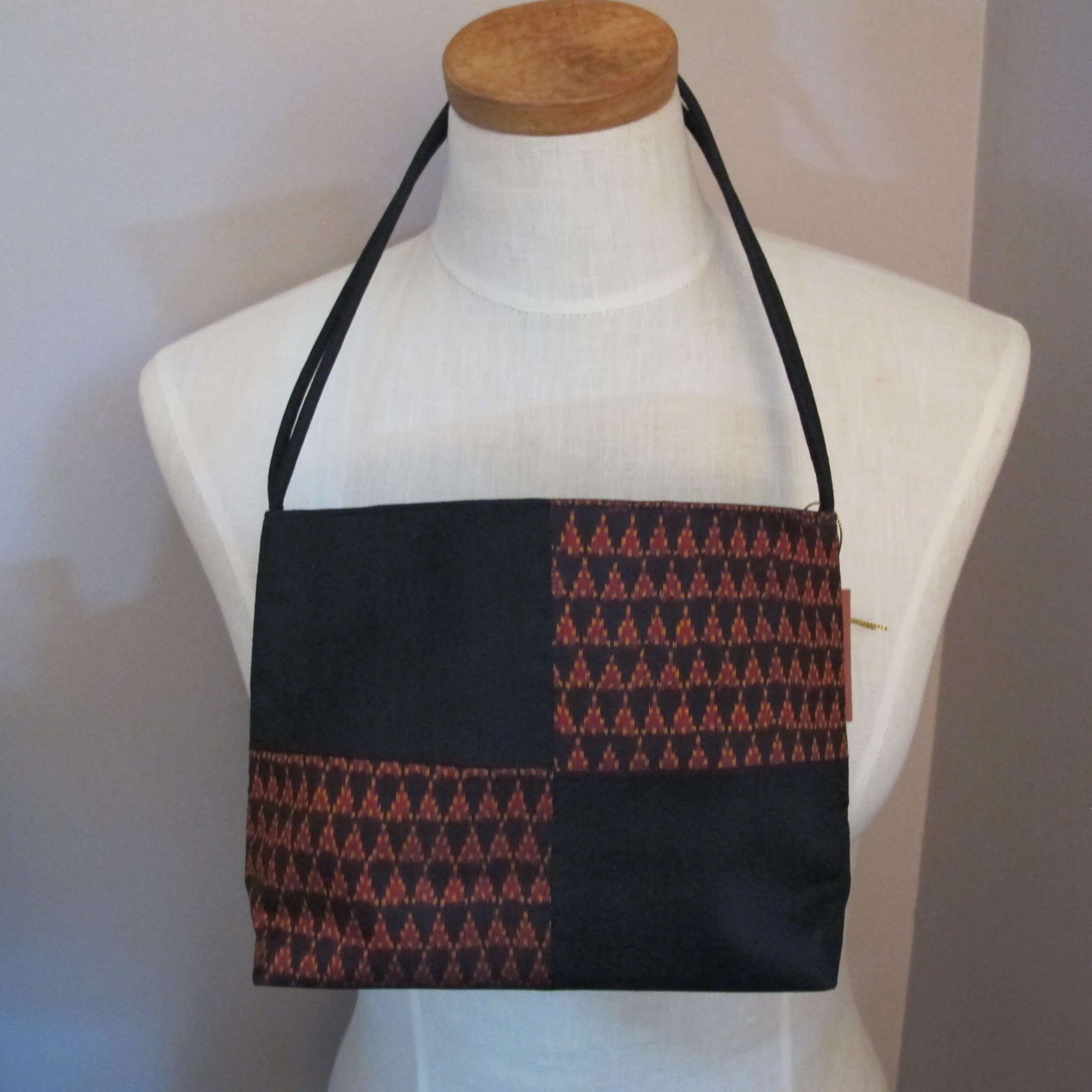 Handwoven Cambodian Silk Tribal Handbag, Artisan D