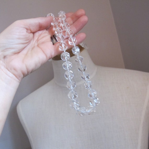 Long Faceted Graduated Crystal Austrian Bead Neck… - image 5
