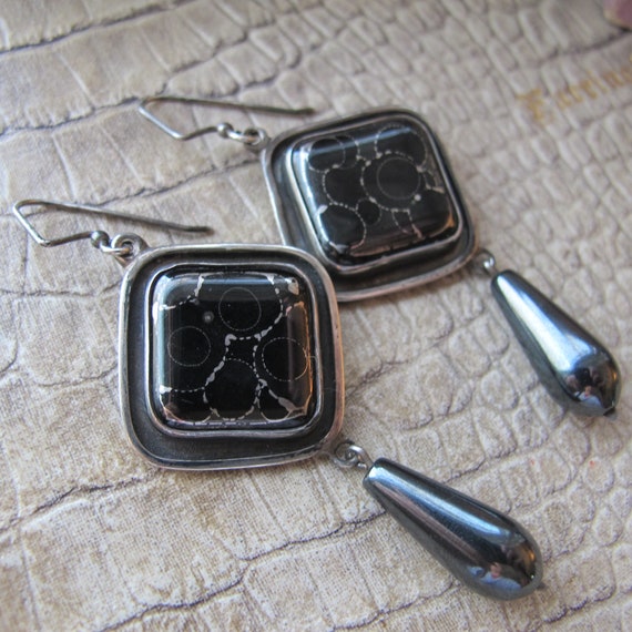 Studio Handmade Sterling Silver & Hematite Stone … - image 7