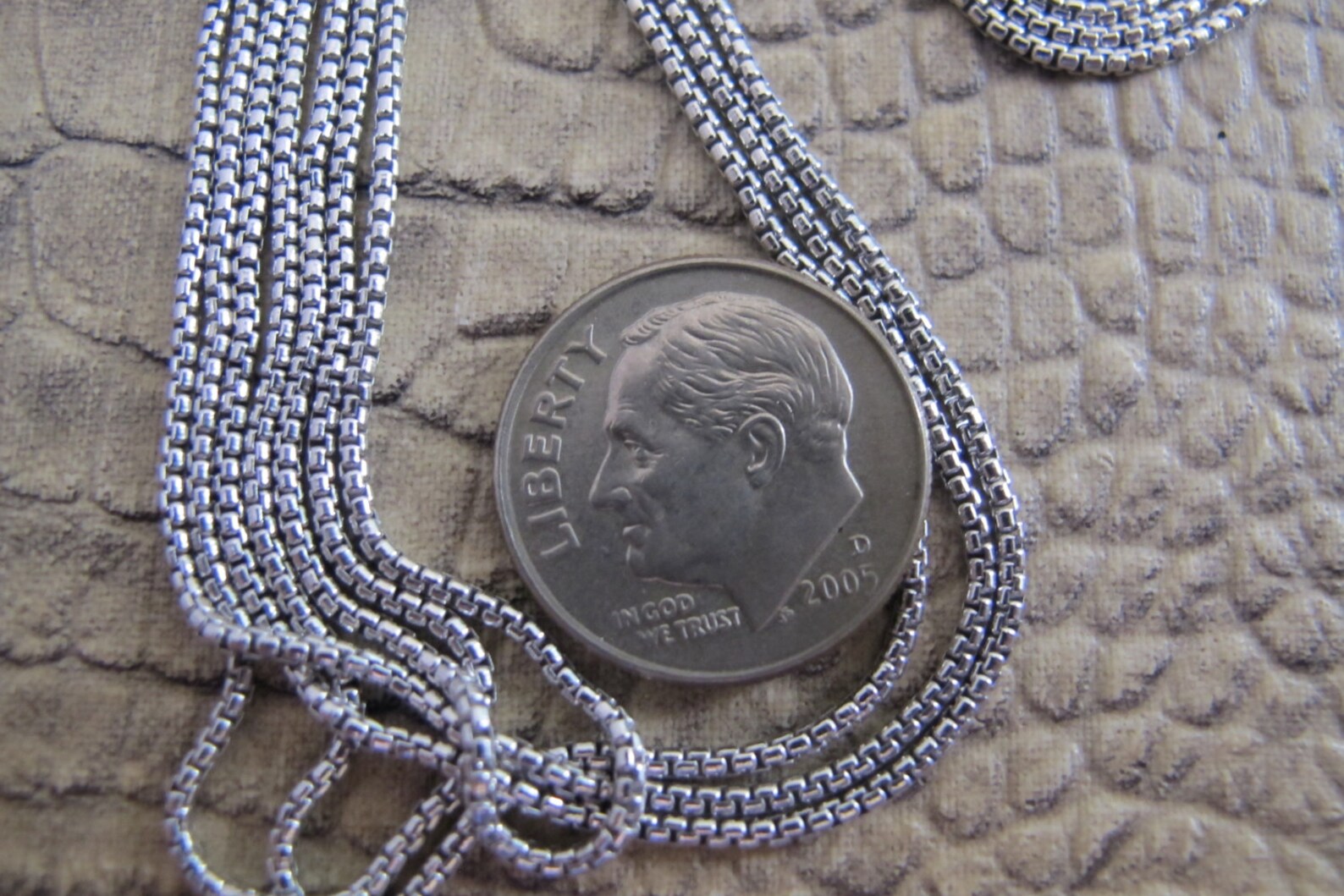 18 IN Italian Made Sterling Silver 925 Round Box Link Chain Etsy