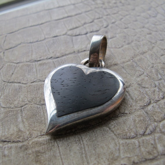 Inlaid 925 Sterling Silver Fine Quality Heart Pen… - image 3