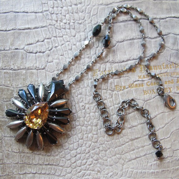 Sorrelli Designer Statement Topaz Rhinestone Pend… - image 3