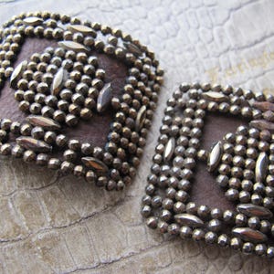 AL Co Made in France Cut Steel French Antique Shoe Buckles Clips, Victorian to Edwardian to Deco Women&#39;s Shoe Clip Accessory, French Fashion