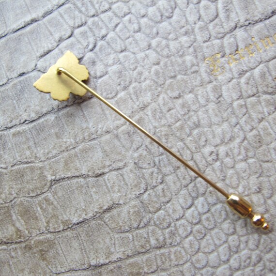 14k Yellow Gold LION w Pearl Victorian Stickpin, … - image 5