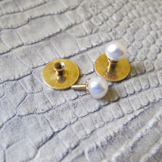 FRENCH 18k Yellow Gold Tuxedo Shirt Studs. Men's Fine Gold Etsy